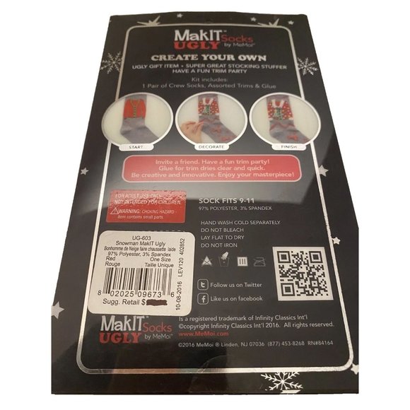 UGLY SOCKS Funny Activity DIY Design Your Own CHRISTMAS SOCKS NEW in Box - Picture 4 of 4